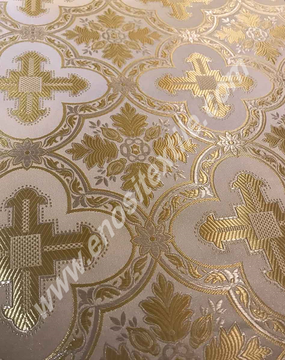 KL-036 White-Light Gold Brocade Fabrics